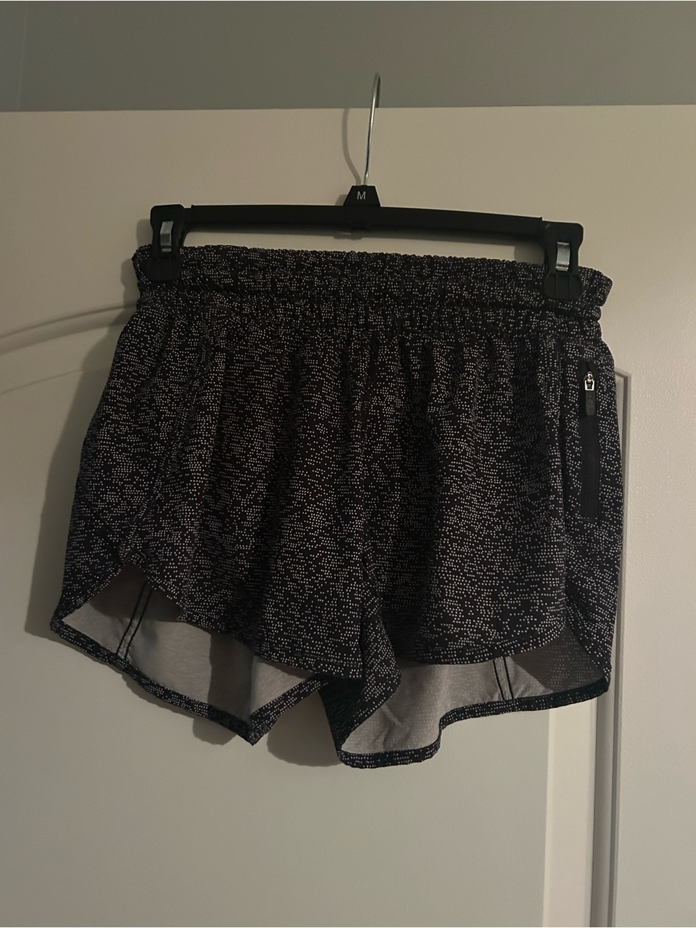 Black Speckled Women's Athletic Shorts - Lightweight Run Shorts